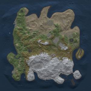 Thumbnail Rust Map: Procedural Map, Size: 3600, Seed: 10509, 16 Monuments