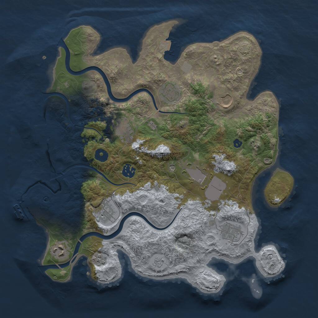 Rust Map: Procedural Map, Size: 3600, Seed: 10509, 15 Monuments