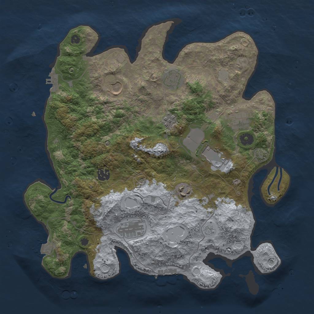 Rust Map: Procedural Map, Size: 3600, Seed: 10509, 16 Monuments