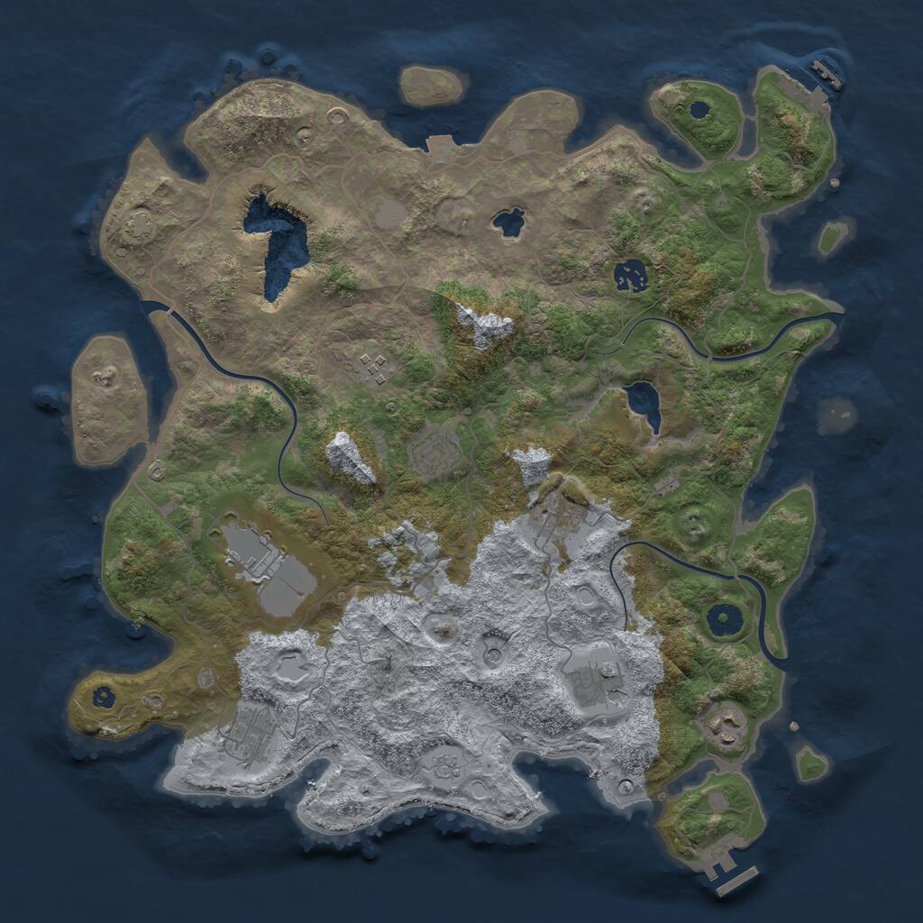 Rust Map: Procedural Map, Size: 4050, Seed: 67433, 14 Monuments