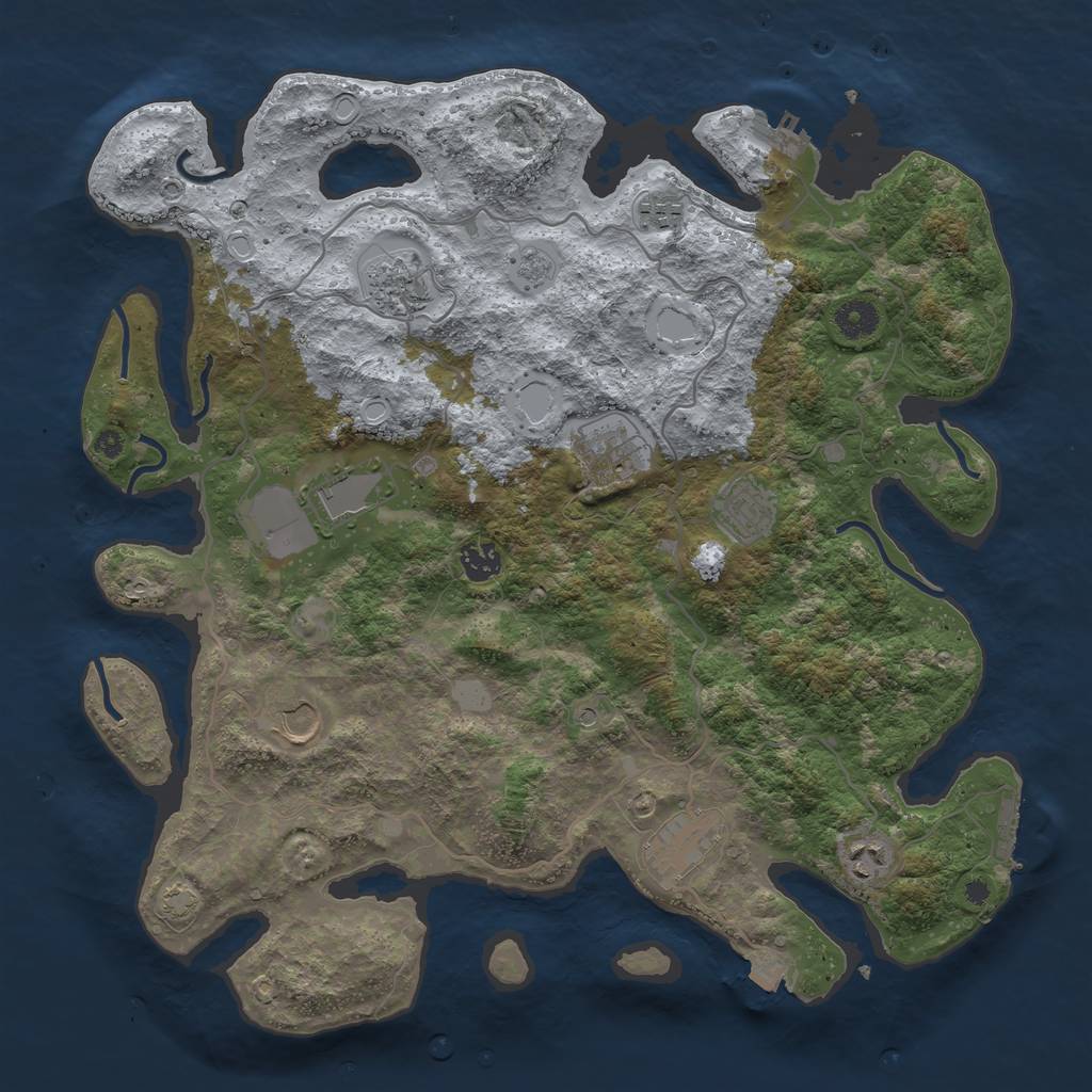 Rust Map: Procedural Map, Size: 4000, Seed: 1342104362, 17 Monuments