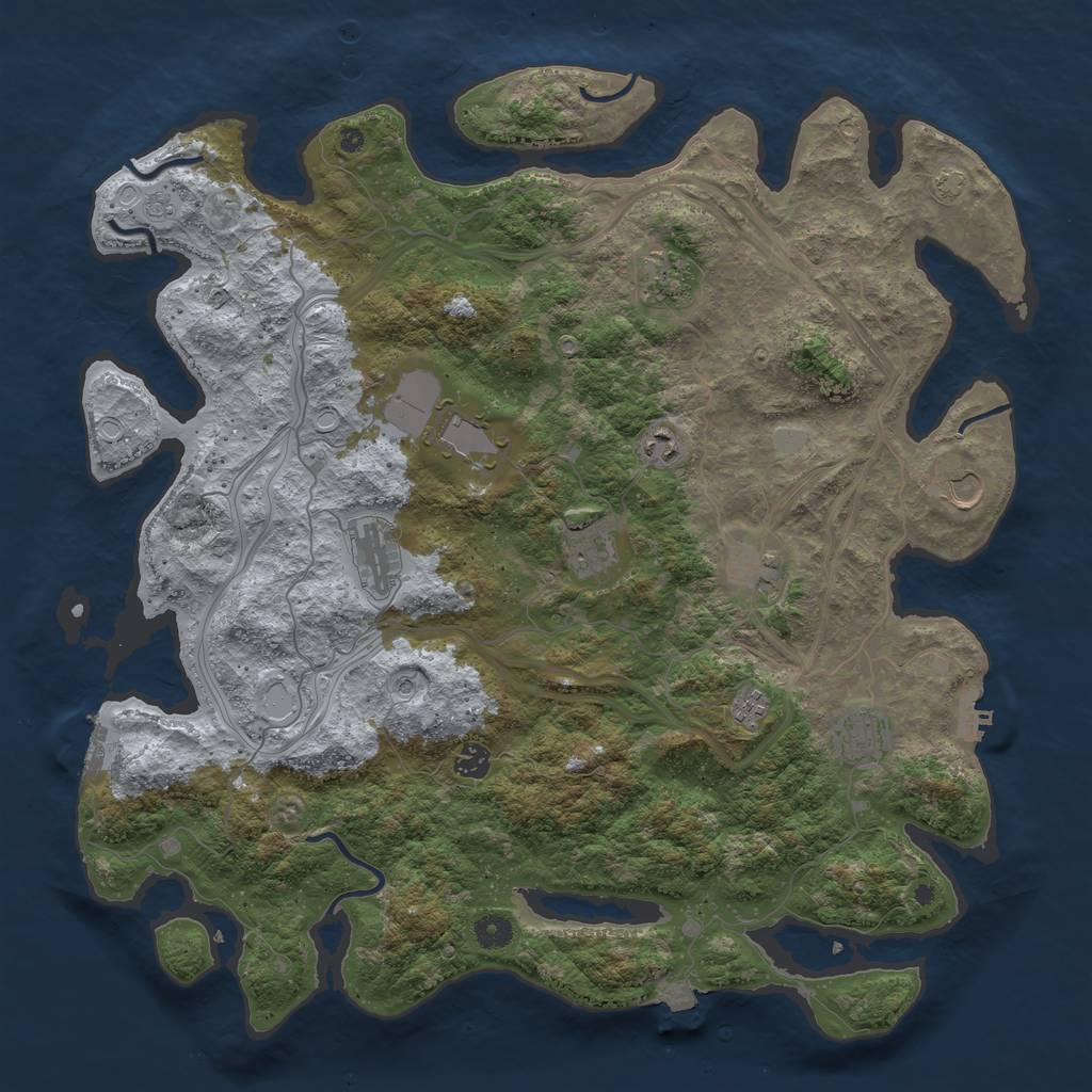 Rust Map: Procedural Map, Size: 4500, Seed: 15360, 18 Monuments