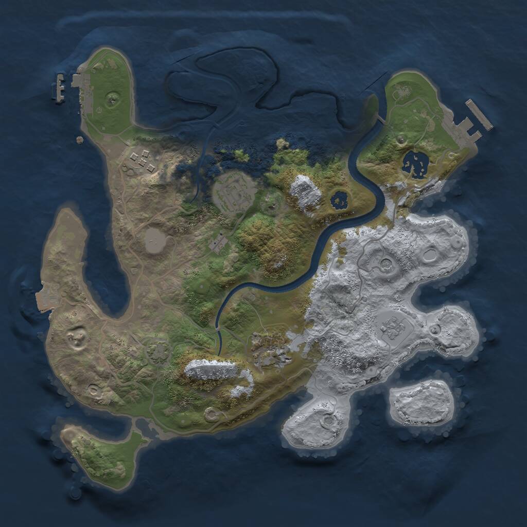 Rust Map: Procedural Map, Size: 2900, Seed: 987457, 10 Monuments