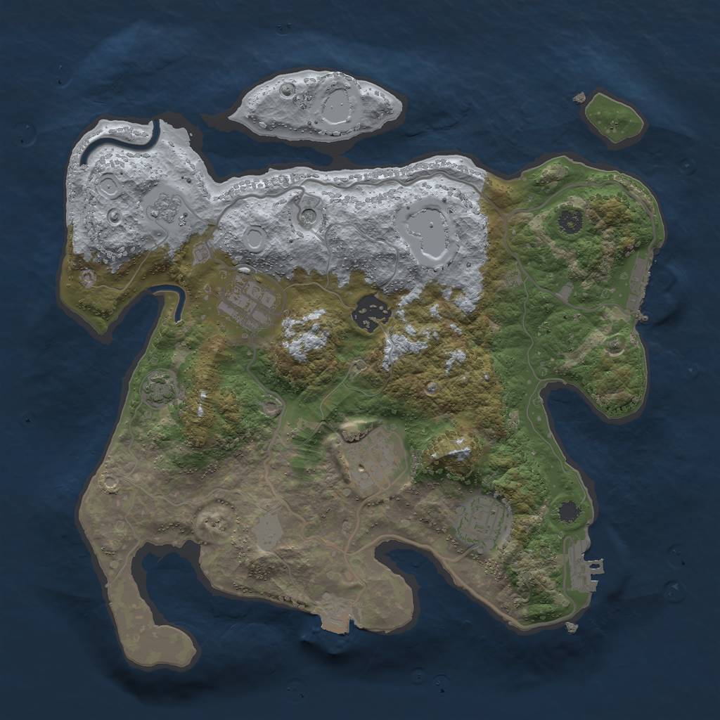 Rust Map: Procedural Map, Size: 3000, Seed: 20856, 12 Monuments