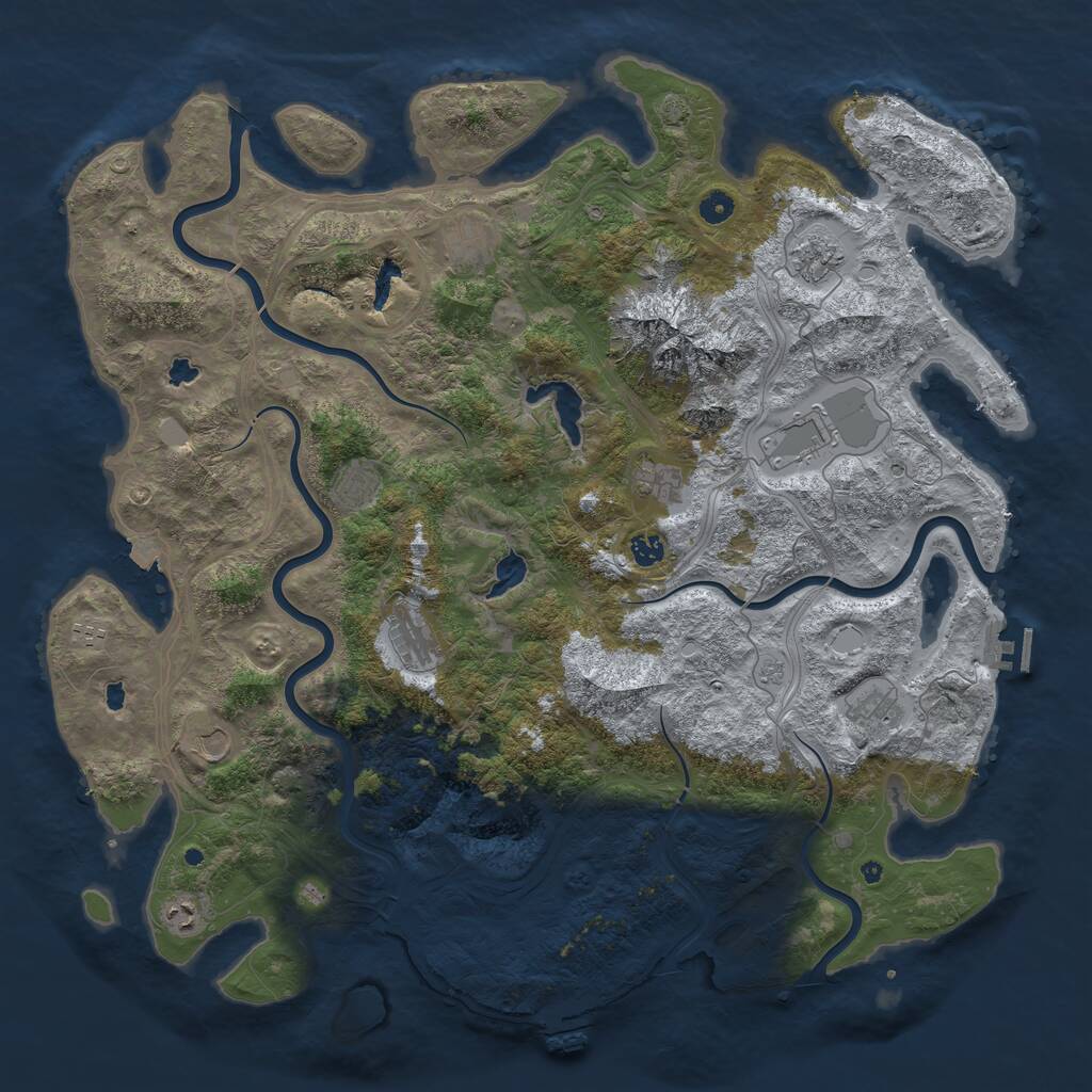 Rust Map: Procedural Map, Size: 5000, Seed: 917272228, 17 Monuments