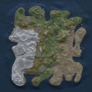 Thumbnail Rust Map: Procedural Map, Size: 3500, Seed: 1661522263, 17 Monuments