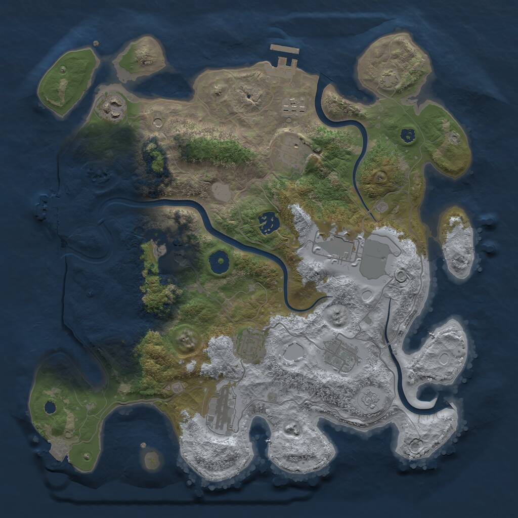 Rust Map: Procedural Map, Size: 3600, Seed: 108571905, 15 Monuments