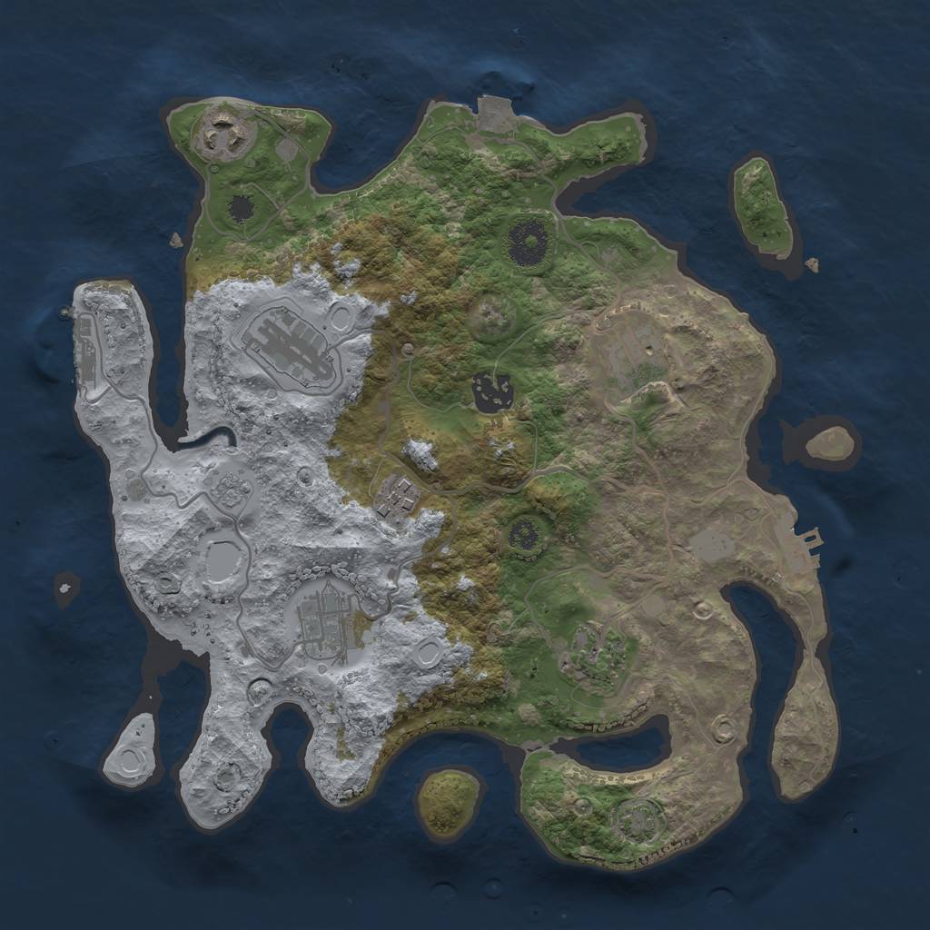 Rust Map: Procedural Map, Size: 3200, Seed: 1840571, 14 Monuments