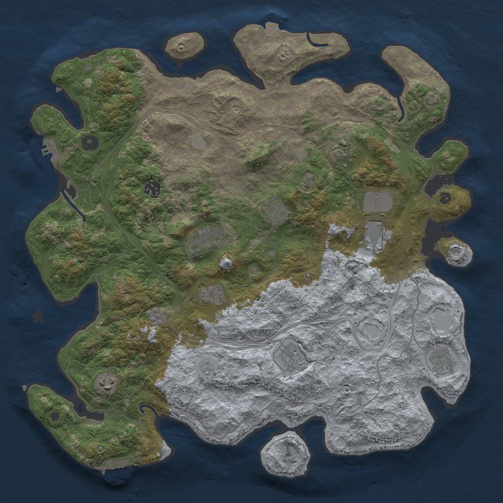 Rust Map: Procedural Map, Size: 4500, Seed: 318931997, 18 Monuments