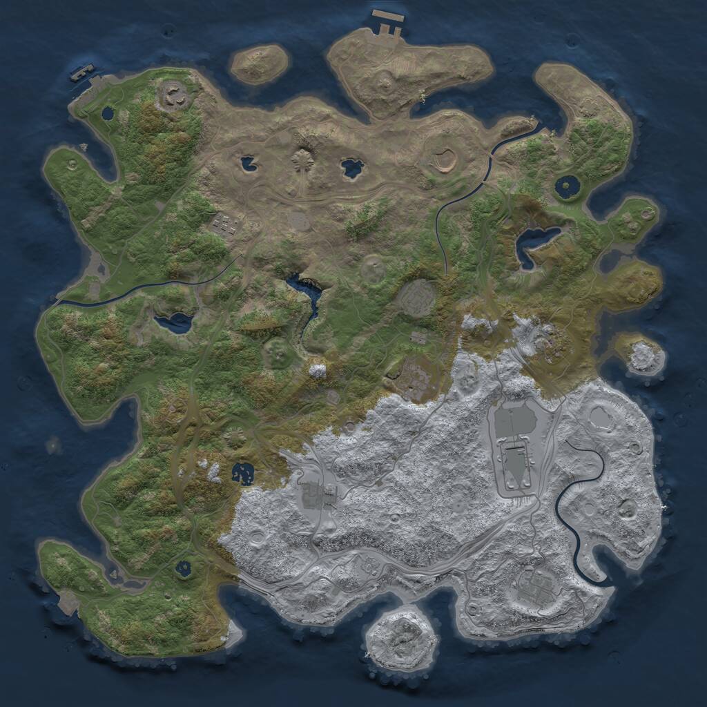 Rust Map: Procedural Map, Size: 4500, Seed: 318931997, 16 Monuments