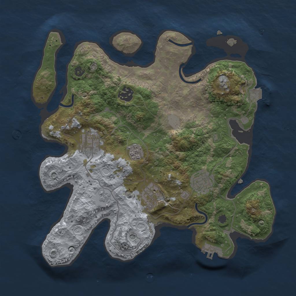 Rust Map: Procedural Map, Size: 3000, Seed: 112233, 11 Monuments