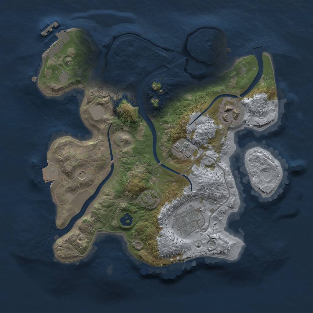 Rust Map: Procedural Map, Size: 2500, Seed: 441768311, 7 Monuments