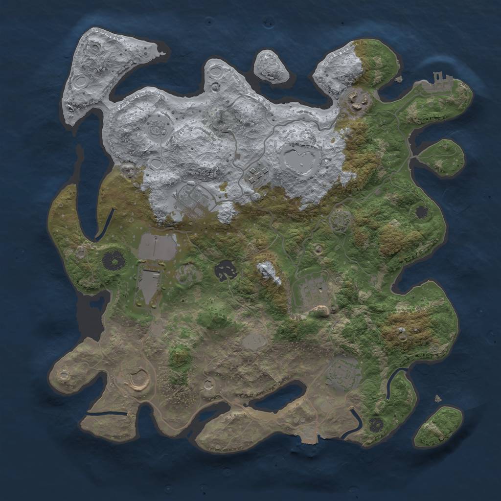 Rust Map: Procedural Map, Size: 3500, Seed: 46333028, 15 Monuments