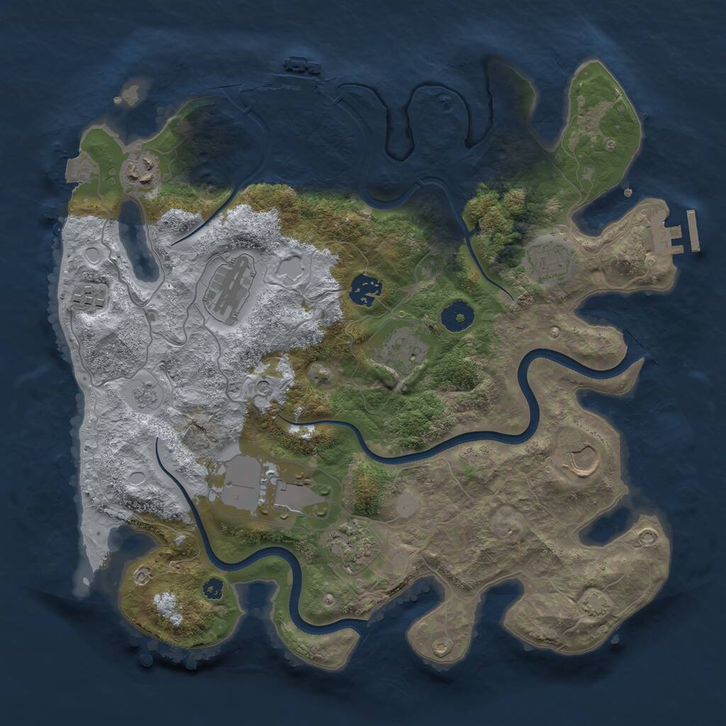 Rust Map: Procedural Map, Size: 3500, Seed: 1568364491, 15 Monuments