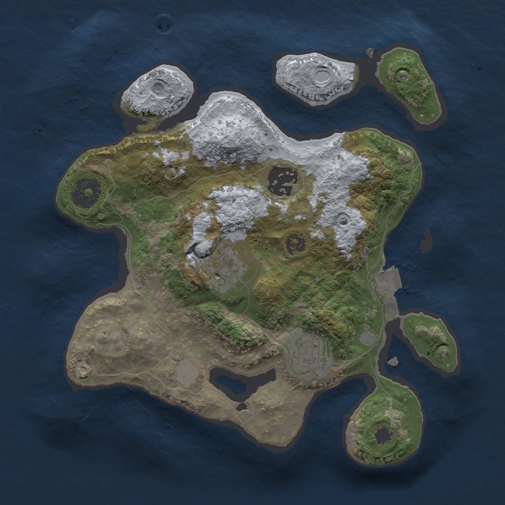 Rust Map: Procedural Map, Size: 2500, Seed: 8451, 6 Monuments