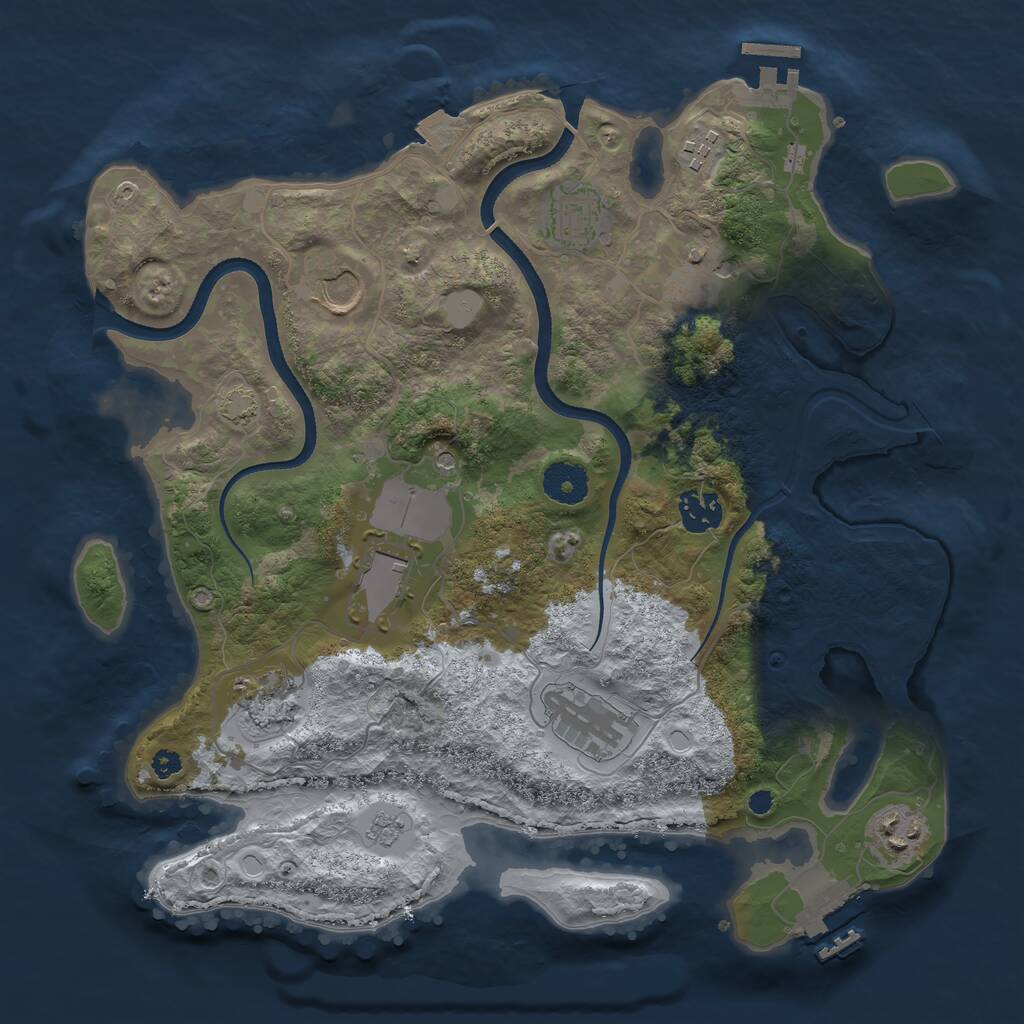 Rust Map: Procedural Map, Size: 3500, Seed: 1335823978, 15 Monuments
