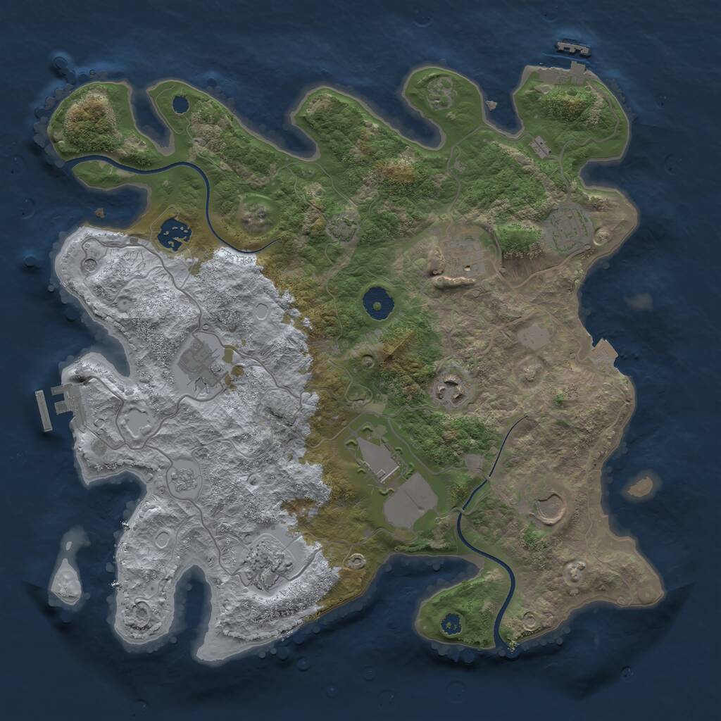 Rust Map: Procedural Map, Size: 3500, Seed: 133755812, 14 Monuments