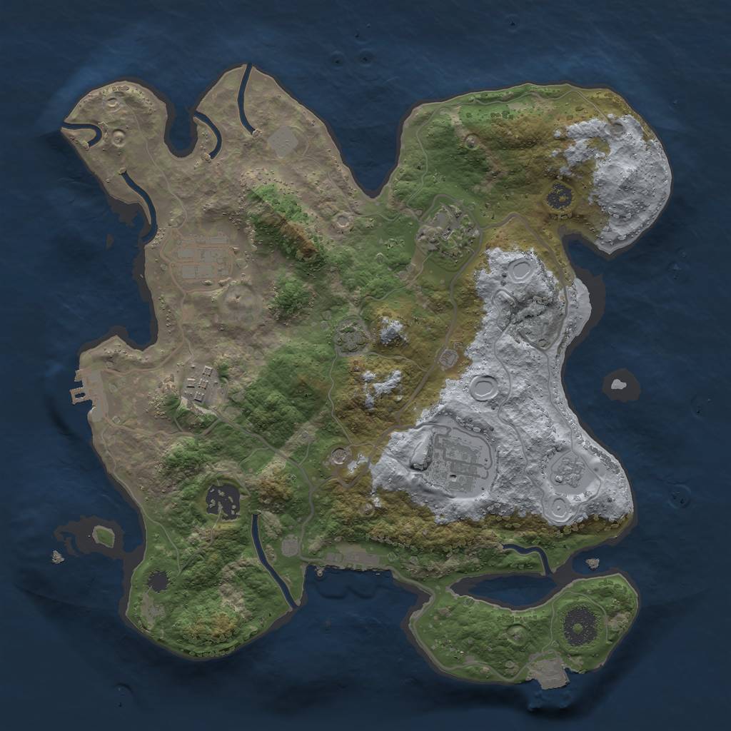 Rust Map: Procedural Map, Size: 3000, Seed: 6784553, 13 Monuments