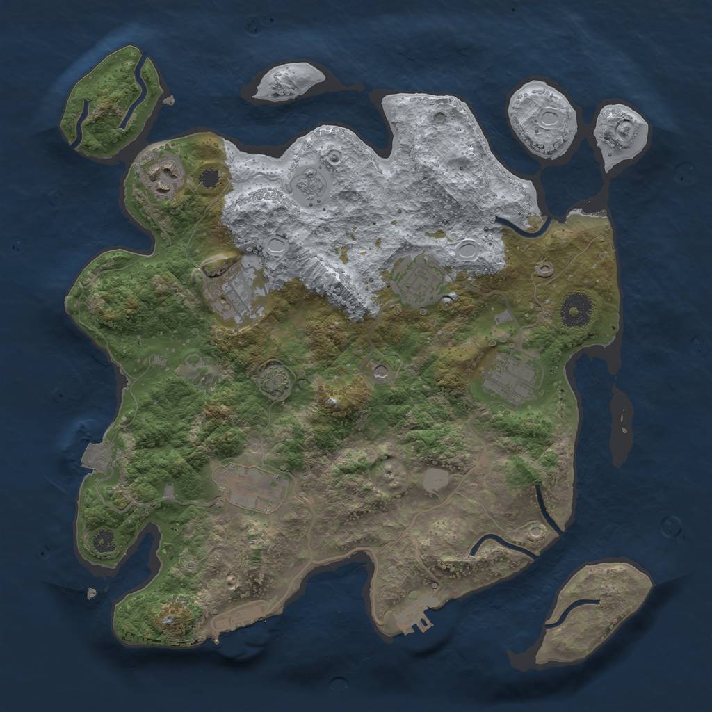 Rust Map: Procedural Map, Size: 3250, Seed: 138682642, 13 Monuments