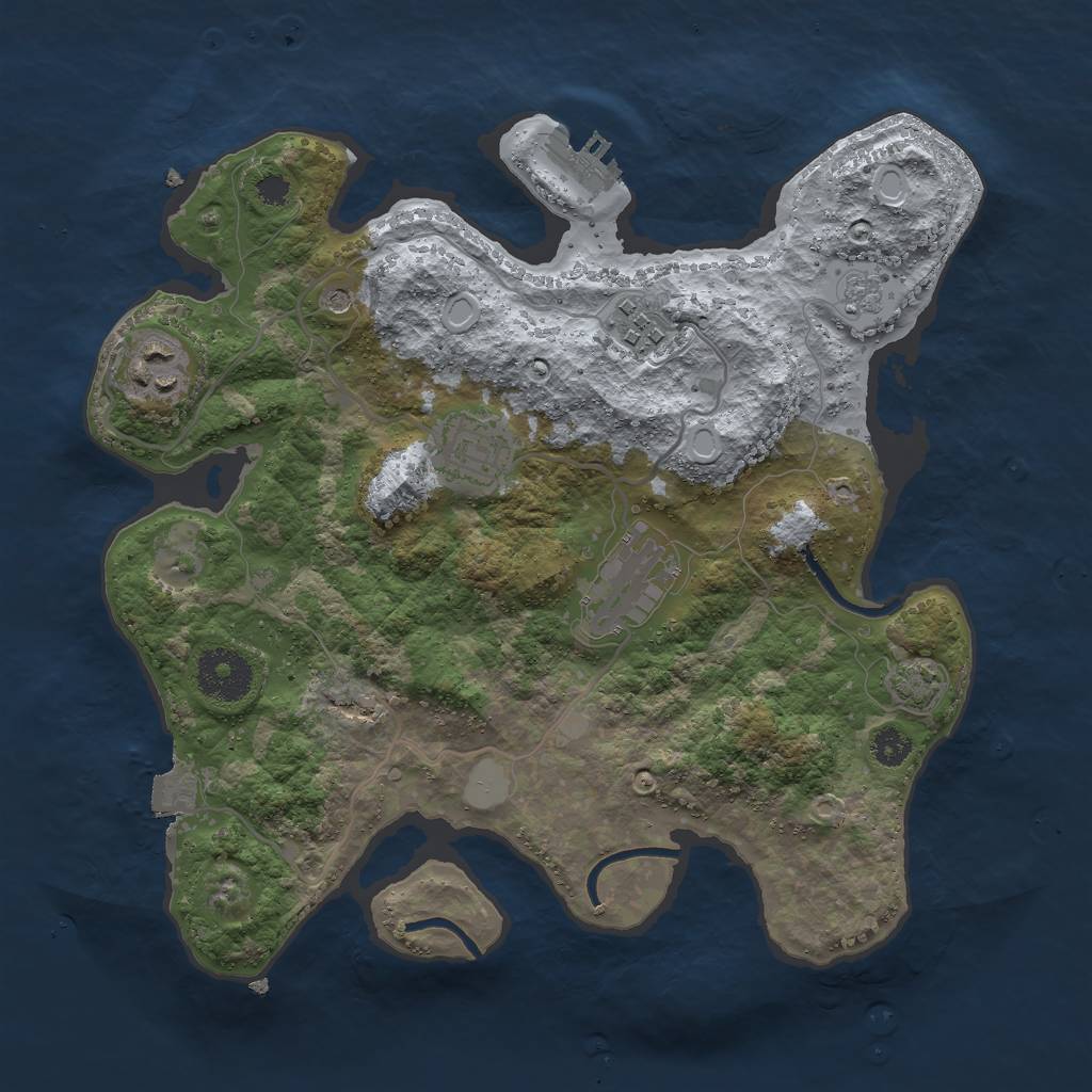Rust Map: Procedural Map, Size: 3000, Seed: 2253981, 11 Monuments
