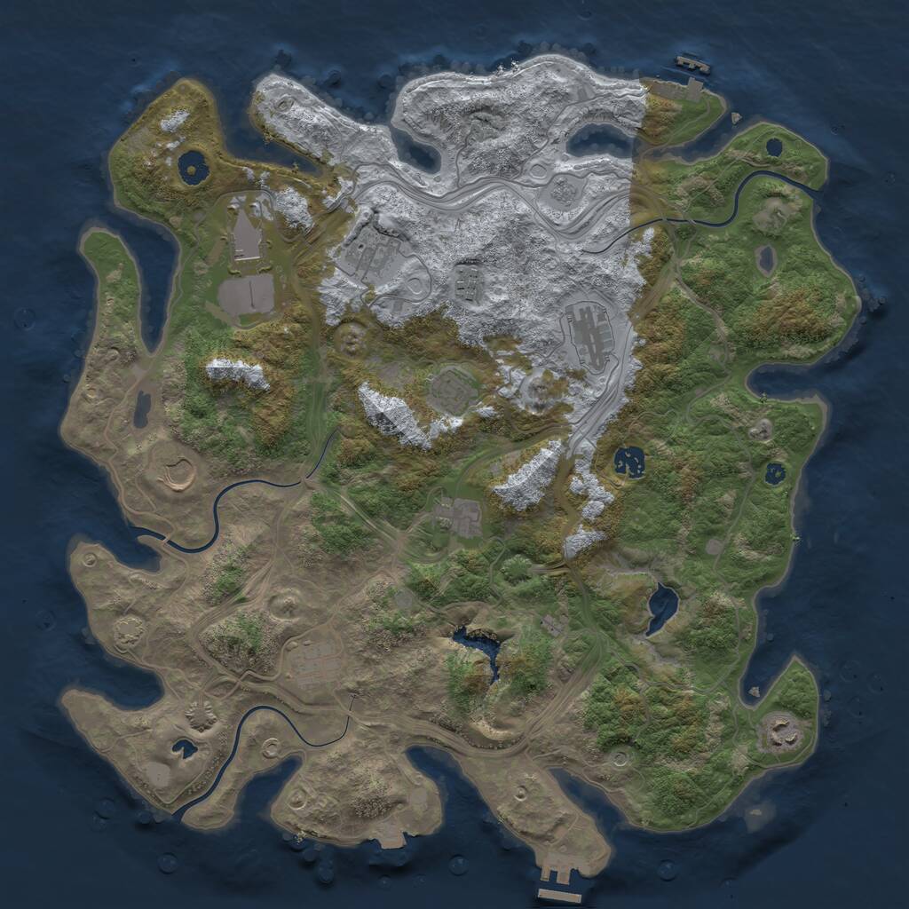 Rust Map: Procedural Map, Size: 4250, Seed: 67354, 16 Monuments