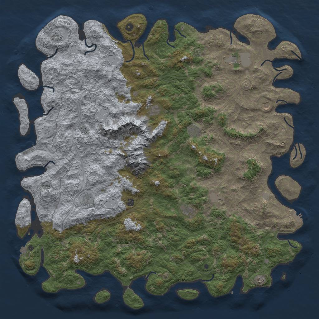 Rust Map: Procedural Map, Size: 6000, Seed: 69726874, 19 Monuments