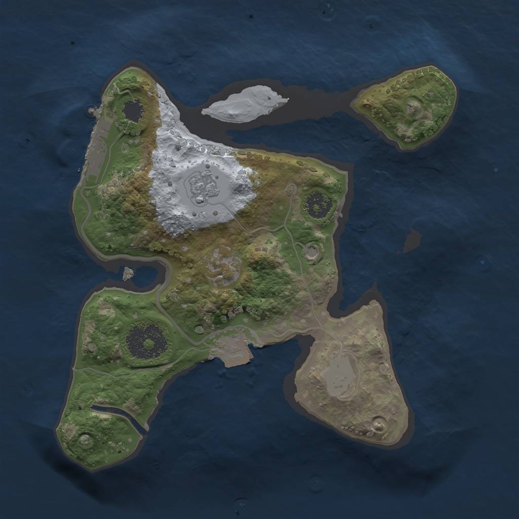 Rust Map: Procedural Map, Size: 2048, Seed: 74111283, 5 Monuments