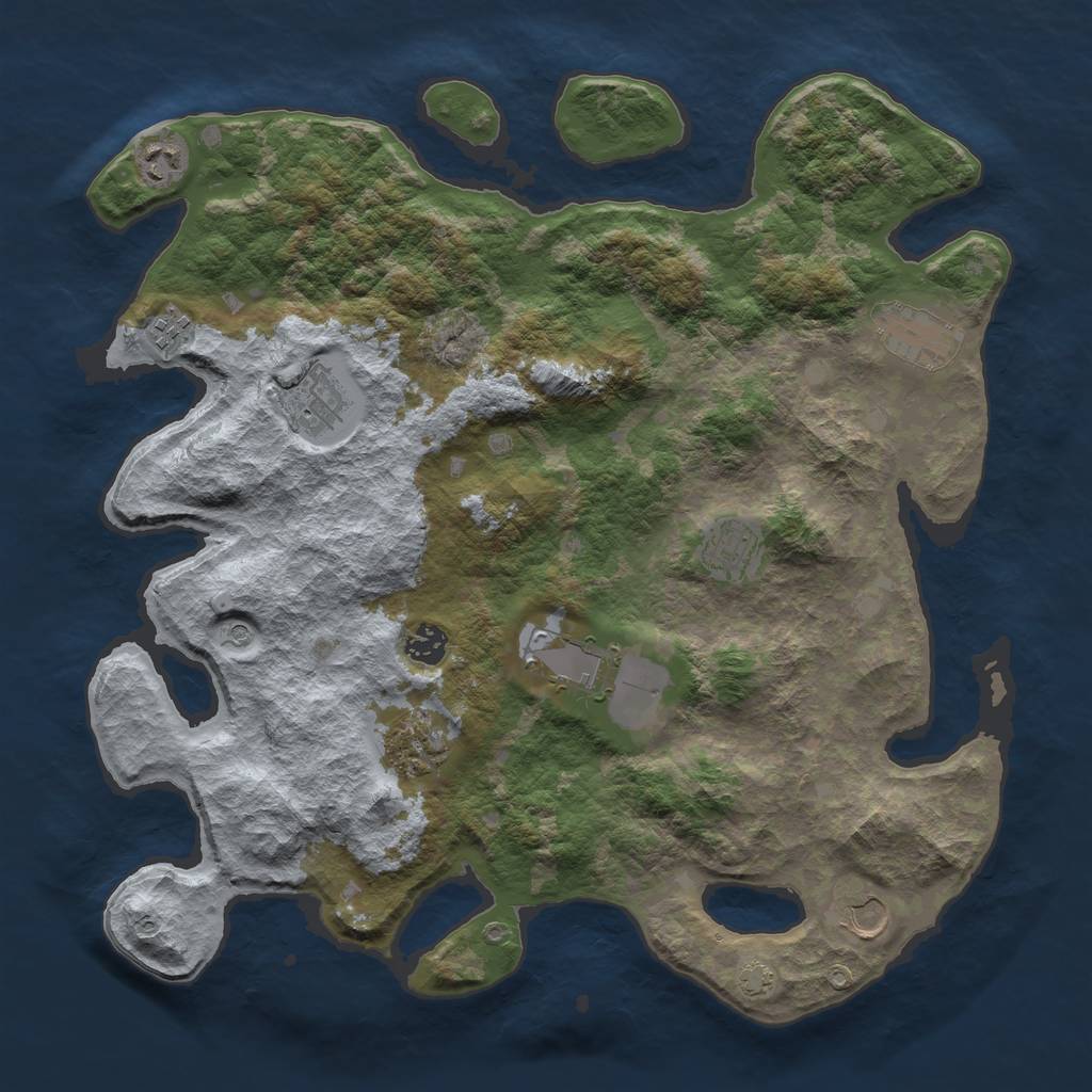 Rust Map: Barren, Size: 4000, Seed: 1541708147, 13 Monuments