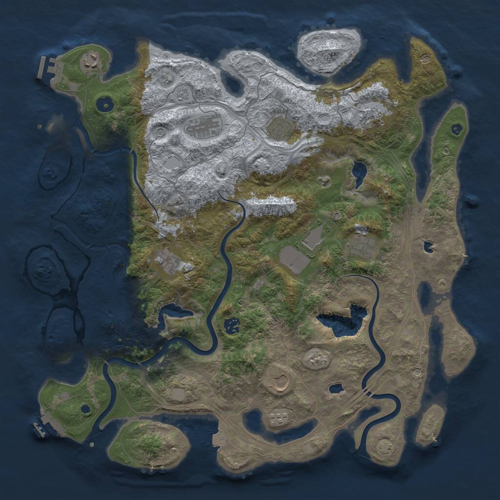 Rust Map: Procedural Map, Size: 4500, Seed: 82023, 16 Monuments
