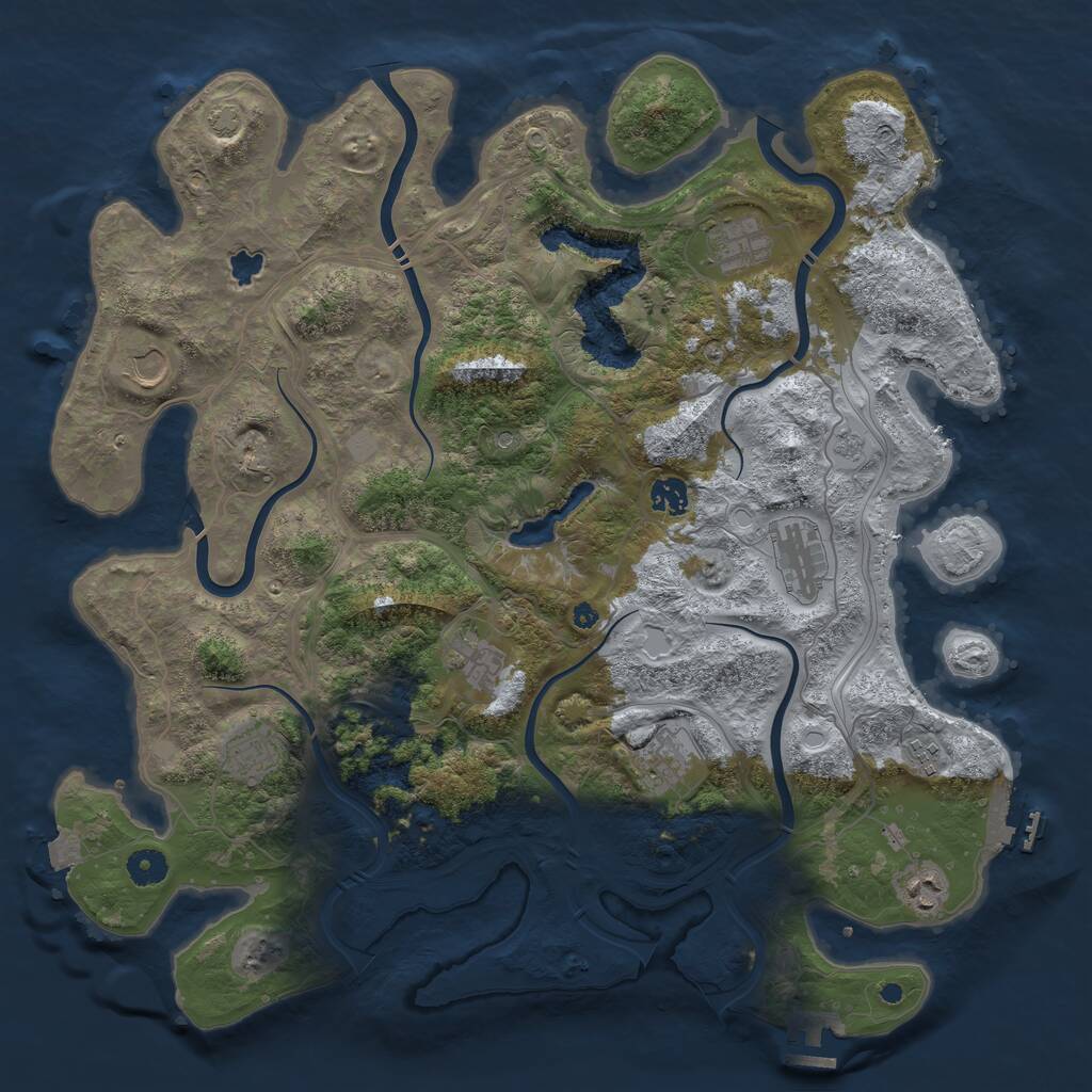 Rust Map: Procedural Map, Size: 4250, Seed: 76812, 15 Monuments