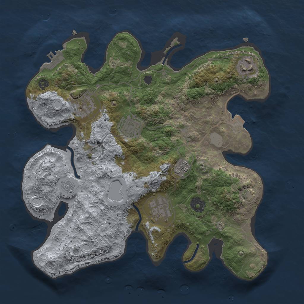 Rust Map: Procedural Map, Size: 3000, Seed: 162608902, 12 Monuments