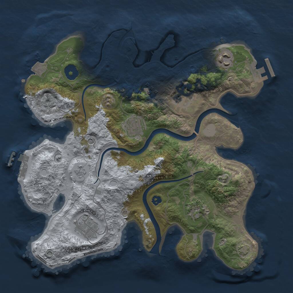 Rust Map: Procedural Map, Size: 3000, Seed: 162608902, 12 Monuments