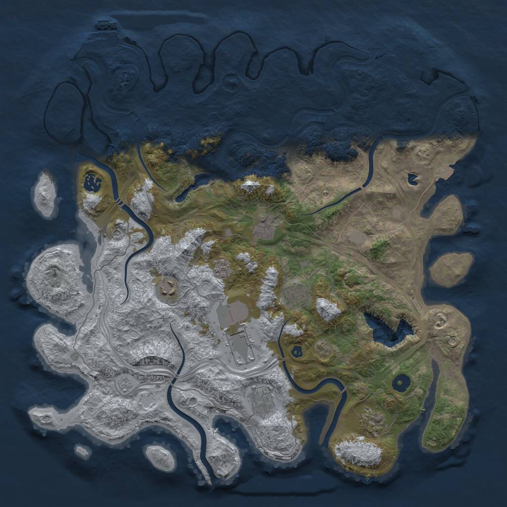 Rust Map: Procedural Map, Size: 4250, Seed: 1377579724, 14 Monuments