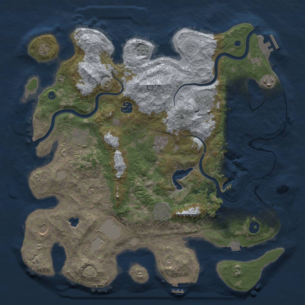 Rust Map: Procedural Map, Size: 4000, Seed: 1162815889, 15 Monuments