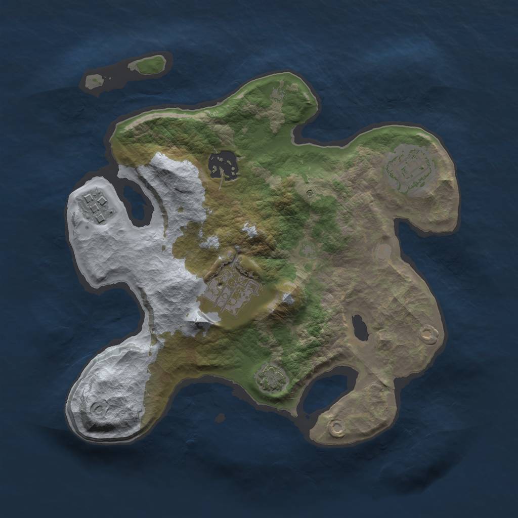 Rust Map: Barren, Size: 2500, Seed: 1541708147, 7 Monuments