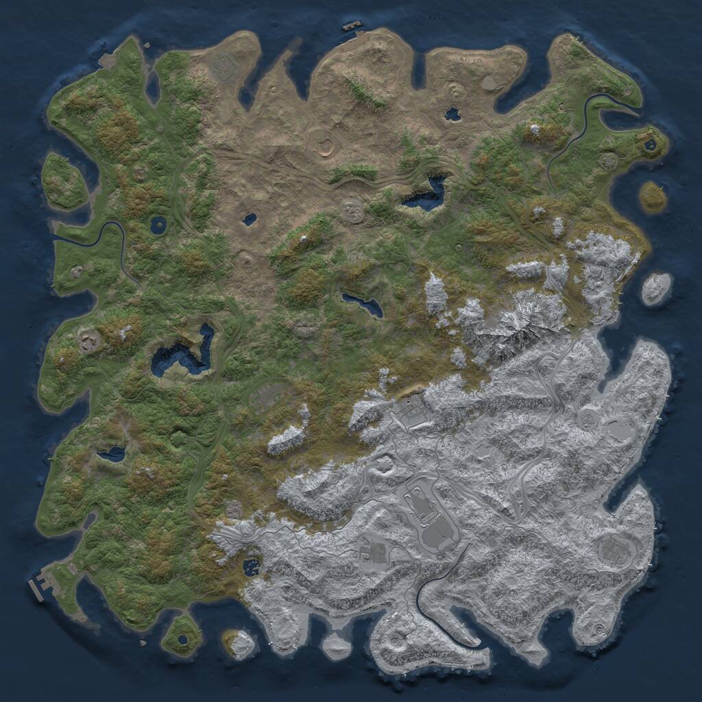 Rust Map: Procedural Map, Size: 6000, Seed: 2750, 17 Monuments