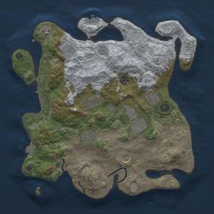 Thumbnail Rust Map: Procedural Map, Size: 3500, Seed: 1073633060, 17 Monuments