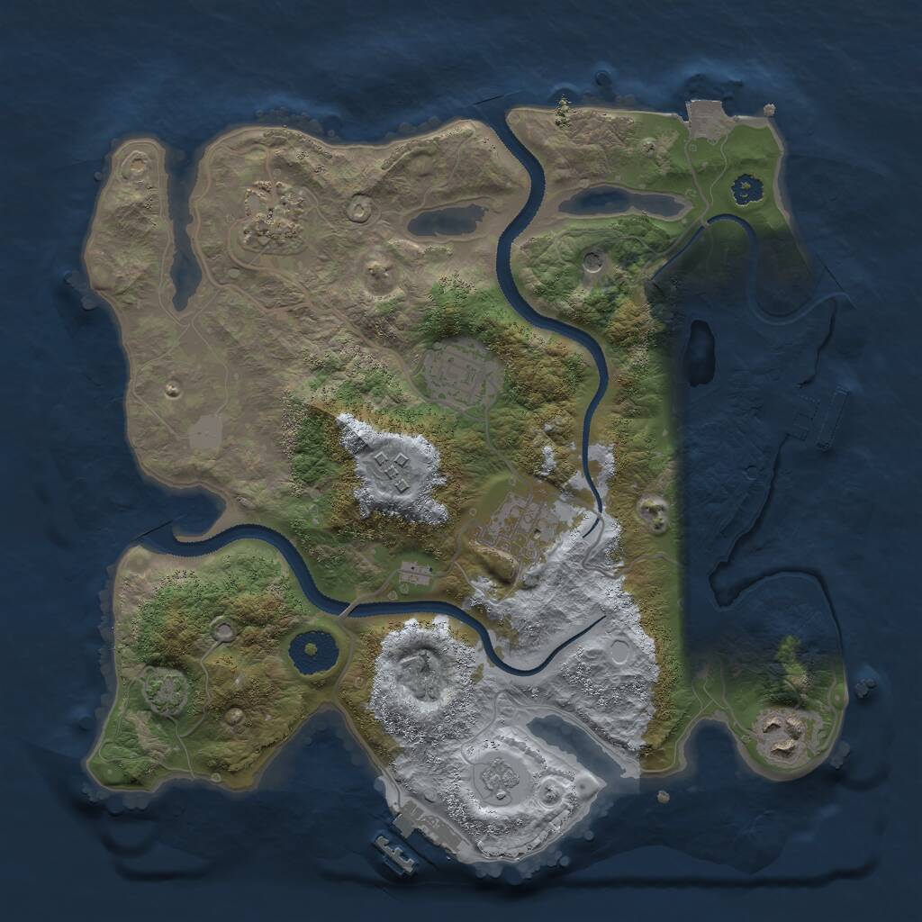 Rust Map: Procedural Map, Size: 3000, Seed: 61394, 11 Monuments