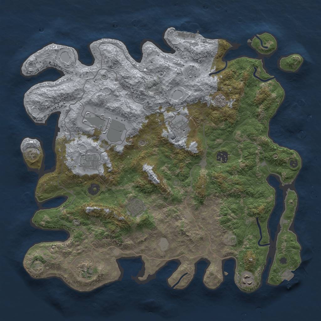 Rust Map: Procedural Map, Size: 4000, Seed: 68130193, 15 Monuments