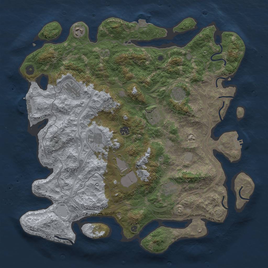 Rust Map: Procedural Map, Size: 4250, Seed: 31861, 17 Monuments