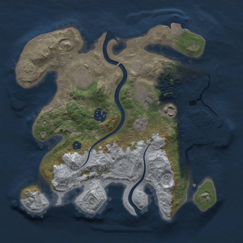 Rust Map: Procedural Map, Size: 2800, Seed: 1005979959, 10 Monuments