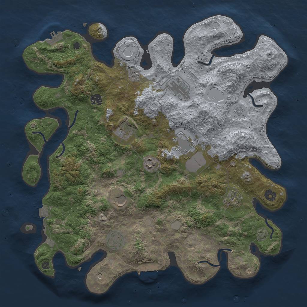 Rust Map: Procedural Map, Size: 3900, Seed: 50170, 17 Monuments