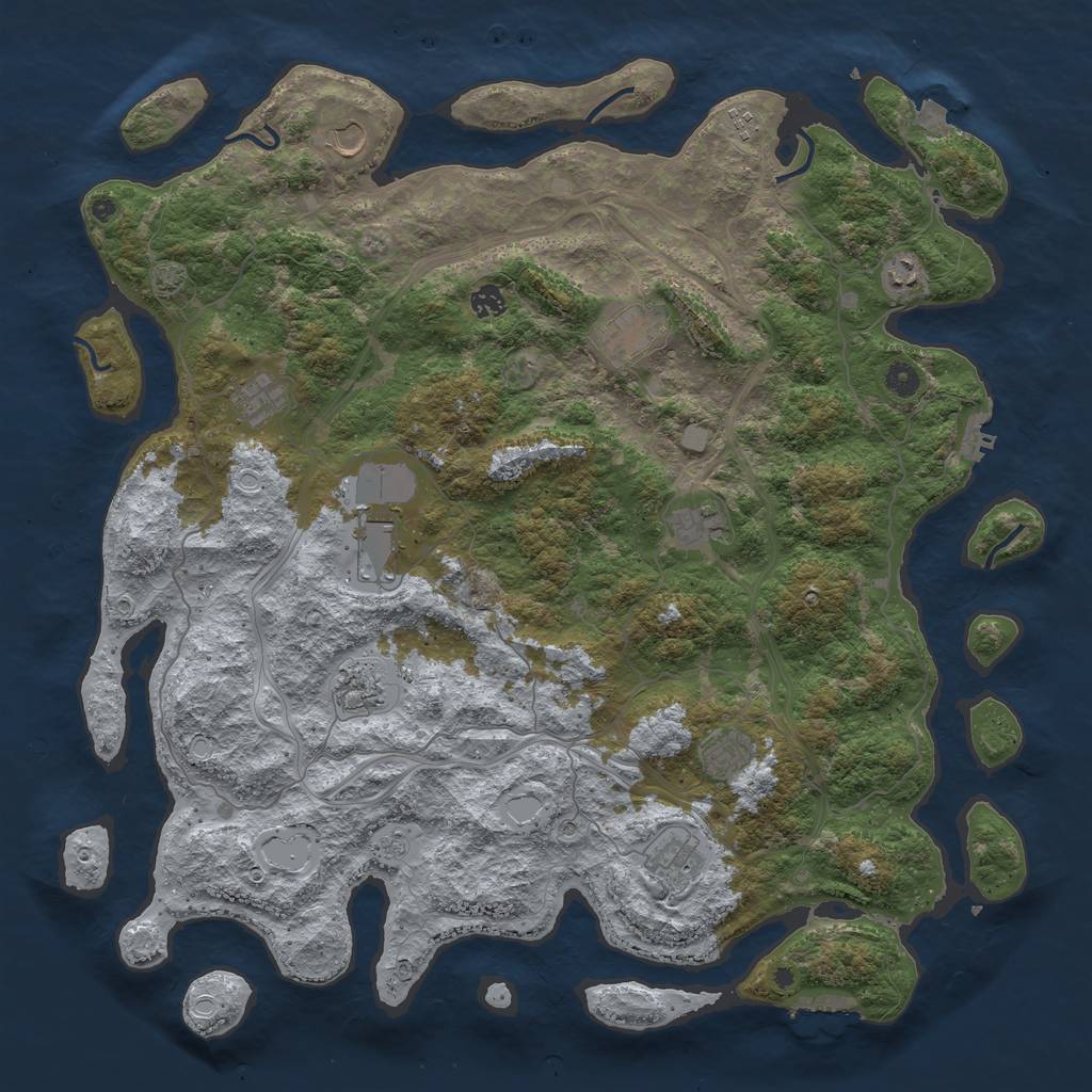 Rust Map: Procedural Map, Size: 4800, Seed: 1576713521, 19 Monuments