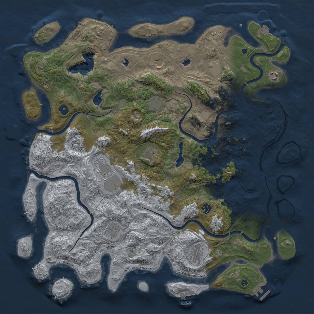 Rust Map: Procedural Map, Size: 4800, Seed: 1576713521, 17 Monuments