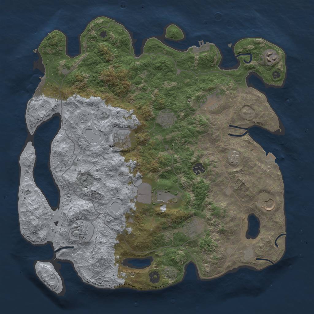 Rust Map: Procedural Map, Size: 4000, Seed: 448457159, 18 Monuments