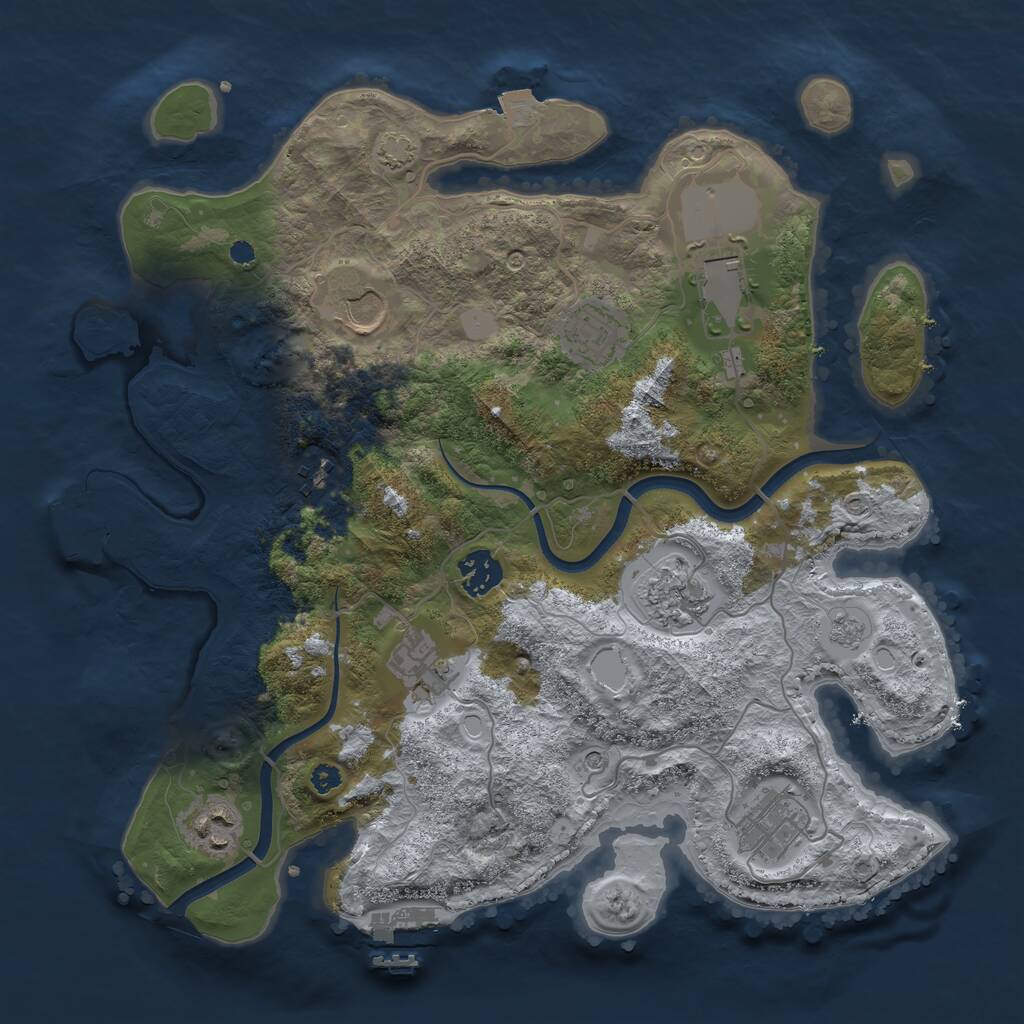 Rust Map: Procedural Map, Size: 3500, Seed: 226082, 15 Monuments