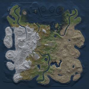 Thumbnail Rust Map: Procedural Map, Size: 4500, Seed: 1098768823, 17 Monuments