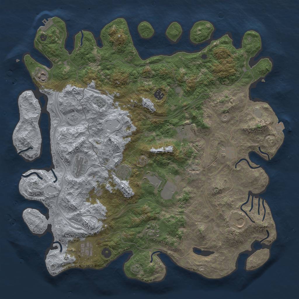 Rust Map: Procedural Map, Size: 4500, Seed: 1098768823, 18 Monuments