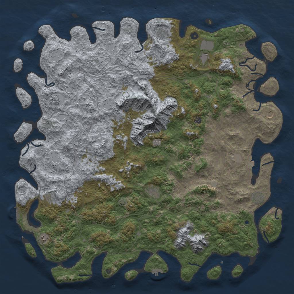 Rust Map: Procedural Map, Size: 6000, Seed: 119717528, 19 Monuments