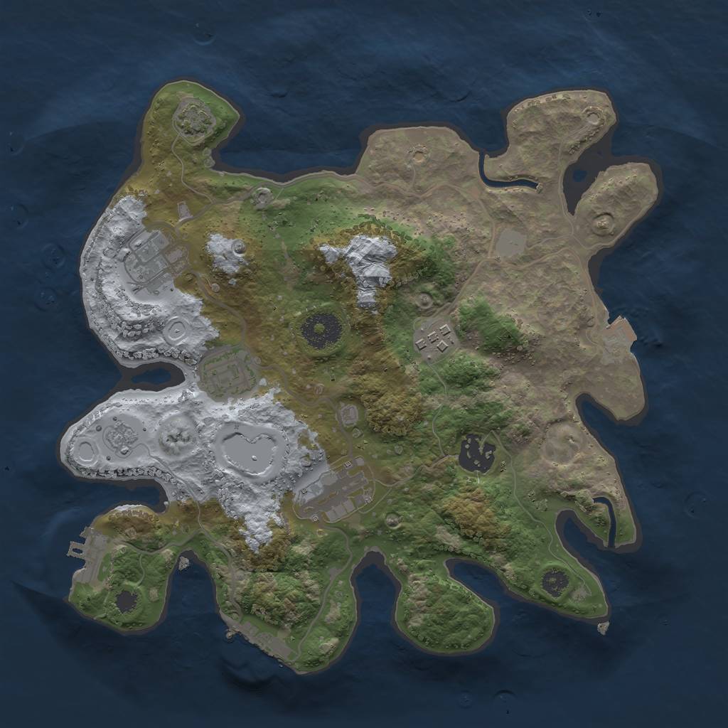 Rust Map: Procedural Map, Size: 2900, Seed: 15978411, 12 Monuments